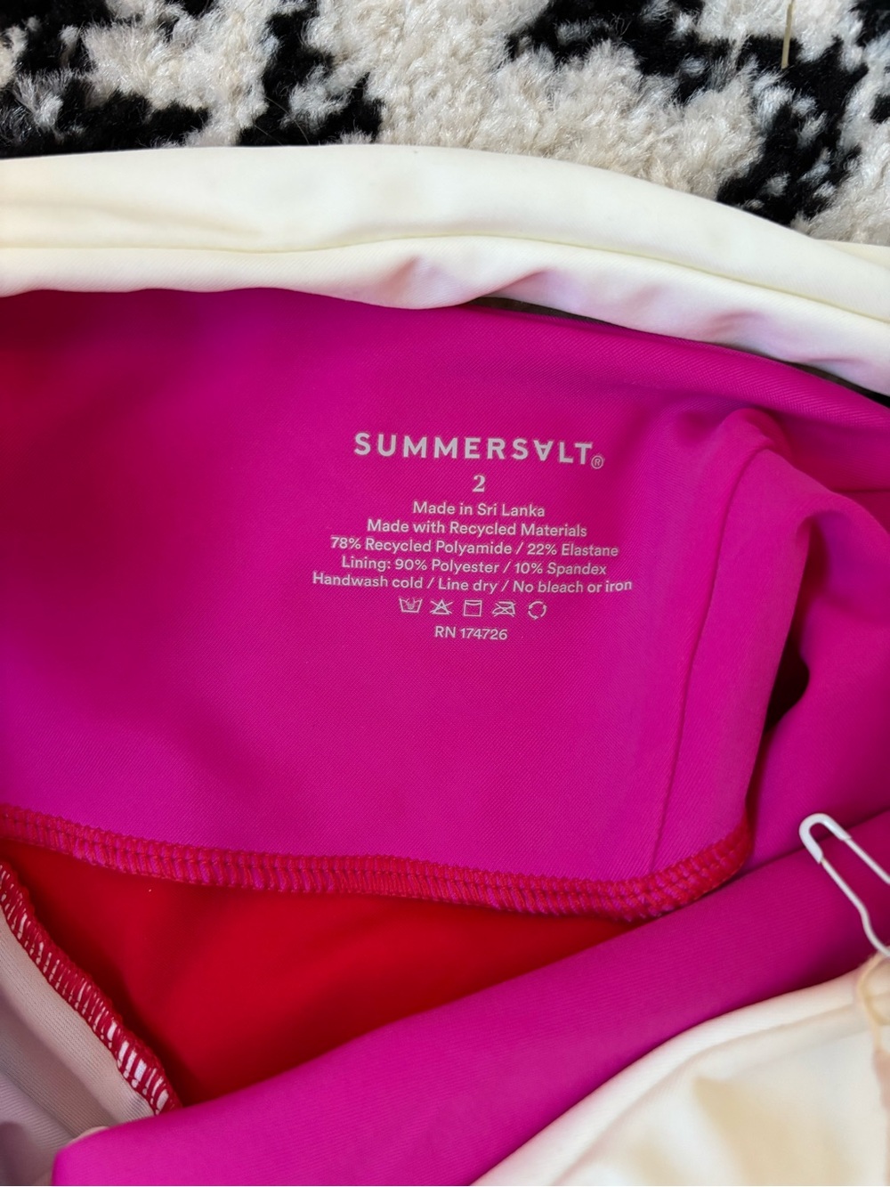 Summersalt The Sidestroke One-Shoulder Swimsuit in Lava & Hibiscus & White Sand - Picture 4 of 5